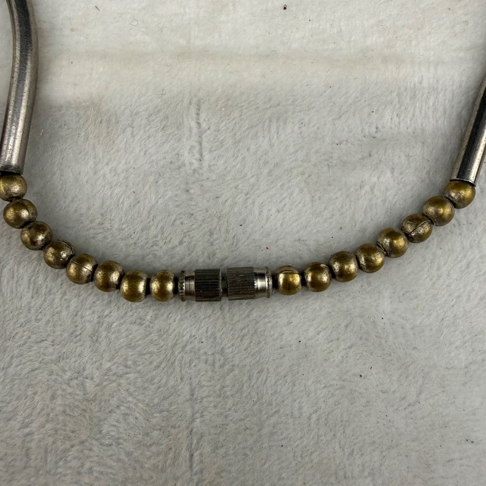Vintage Chunky Beaded Necklace Boho Silver Tone 22" - Picture 6 of 12